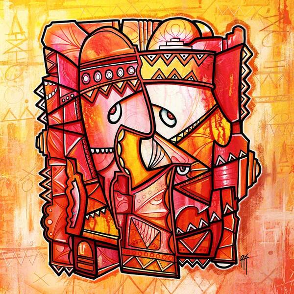 Sun Tribe Abstract 1 - Art Print