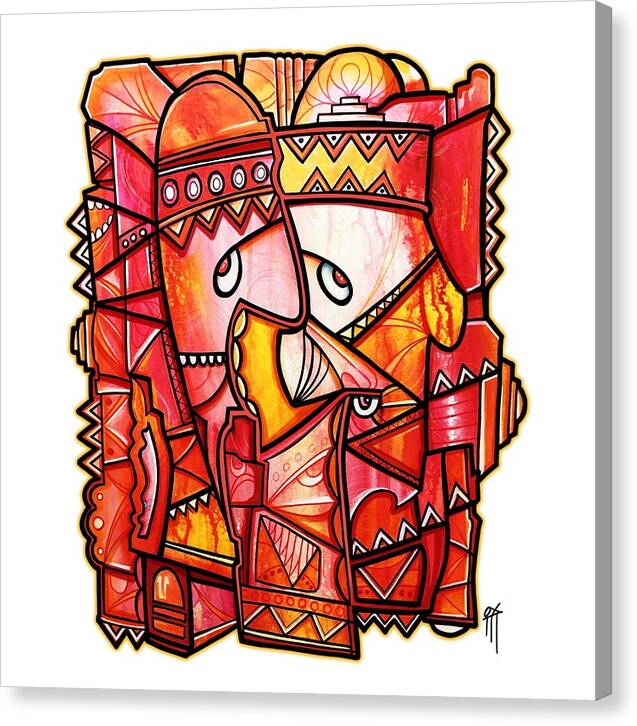 Sun Tribe Abstract - No Background - Canvas Print