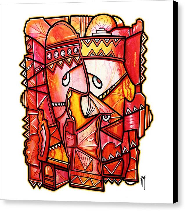 Sun Tribe Abstract - No Background - Canvas Print