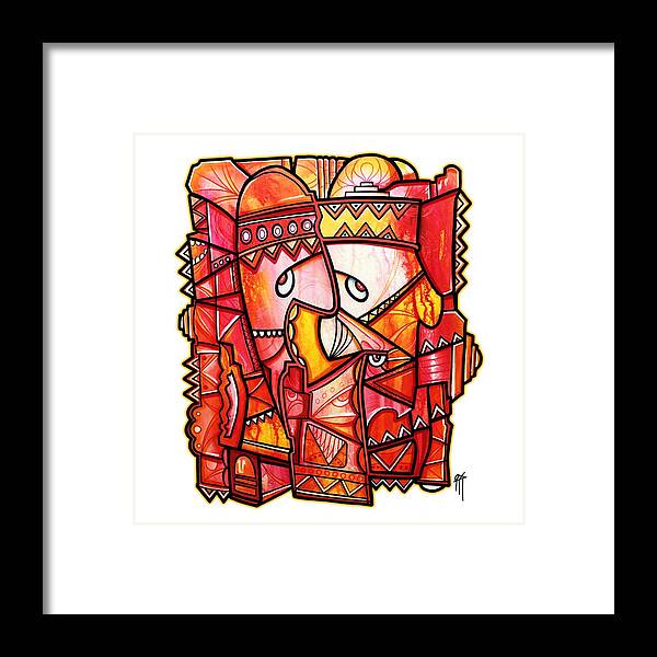Sun Tribe Abstract - No Background - Framed Print