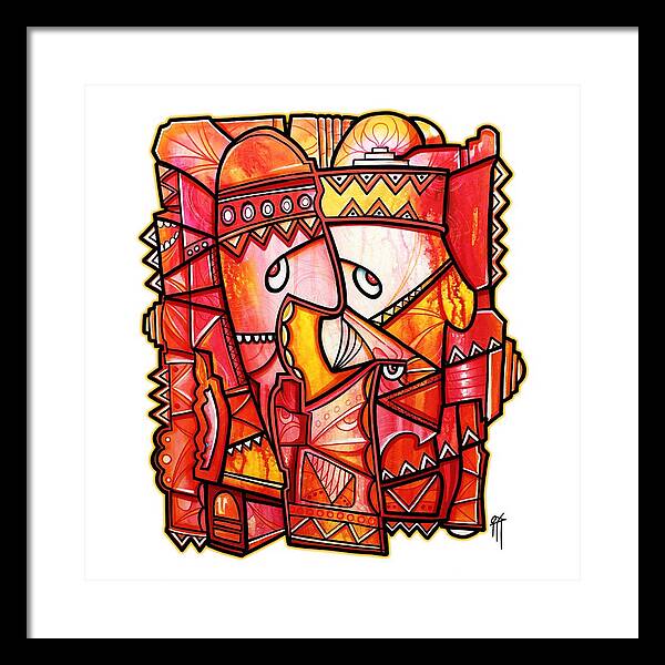 Sun Tribe Abstract - No Background - Framed Print