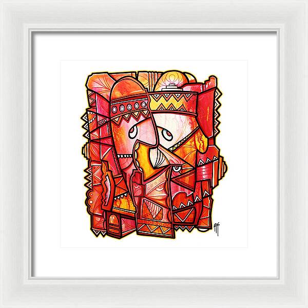 Sun Tribe Abstract - No Background - Framed Print