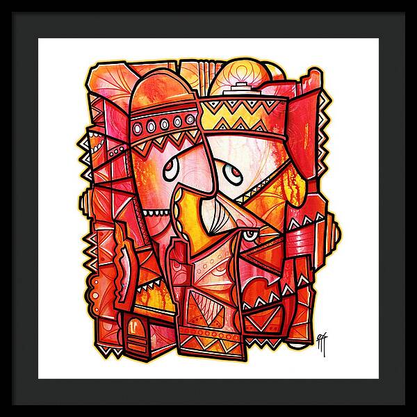 Sun Tribe Abstract - No Background - Framed Print