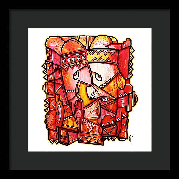 Sun Tribe Abstract - No Background - Framed Print
