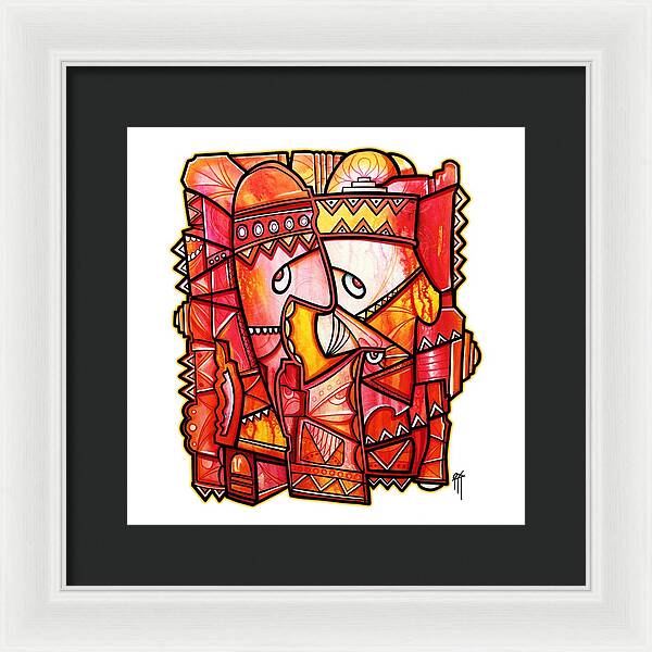 Sun Tribe Abstract - No Background - Framed Print