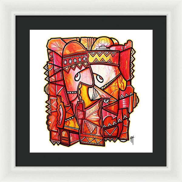Sun Tribe Abstract - No Background - Framed Print
