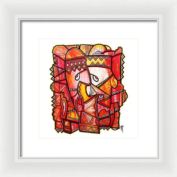 Sun Tribe Abstract - No Background - Framed Print