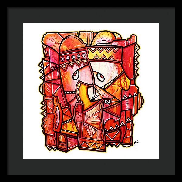 Sun Tribe Abstract - No Background - Framed Print