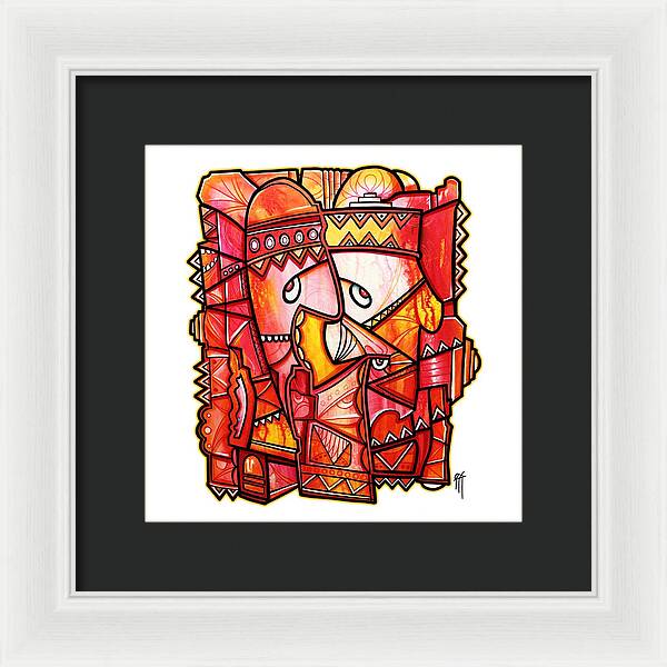 Sun Tribe Abstract - No Background - Framed Print