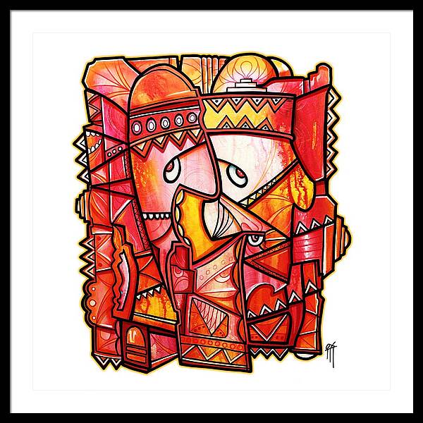 Sun Tribe Abstract - No Background - Framed Print
