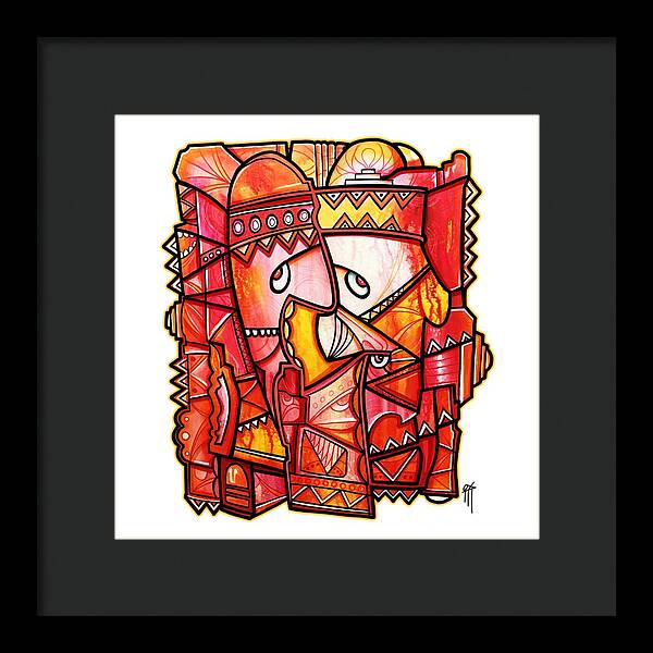 Sun Tribe Abstract - No Background - Framed Print