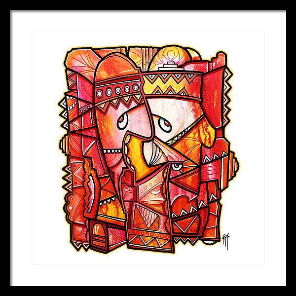 Sun Tribe Abstract - No Background - Framed Print