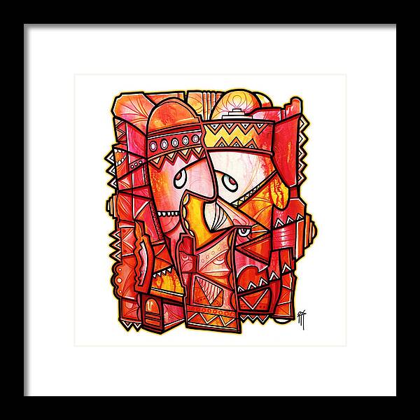 Sun Tribe Abstract - No Background - Framed Print