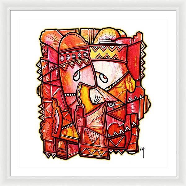 Sun Tribe Abstract - No Background - Framed Print