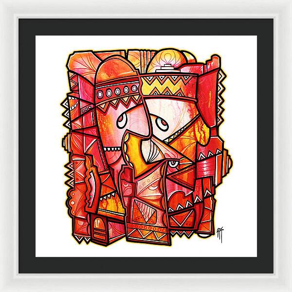 Sun Tribe Abstract - No Background - Framed Print