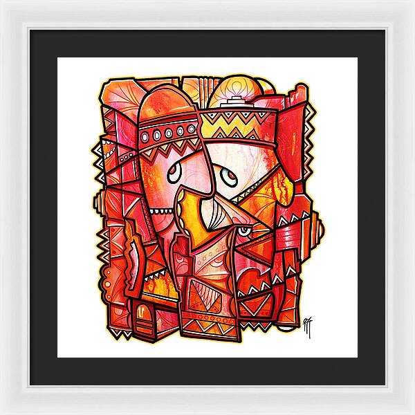 Sun Tribe Abstract - No Background - Framed Print