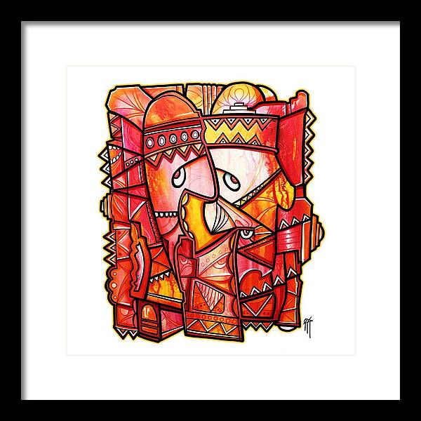 Sun Tribe Abstract - No Background - Framed Print