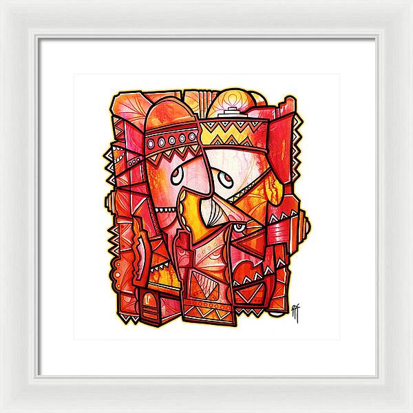 Sun Tribe Abstract - No Background - Framed Print