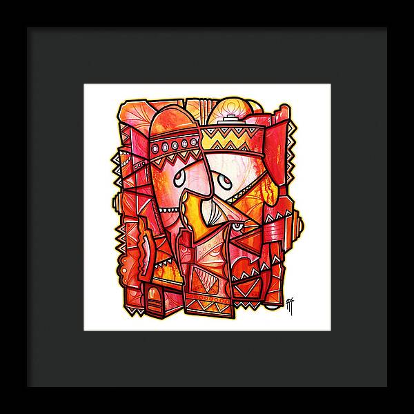 Sun Tribe Abstract - No Background - Framed Print