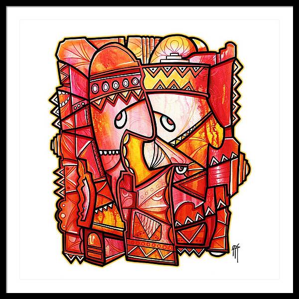 Sun Tribe Abstract - No Background - Framed Print