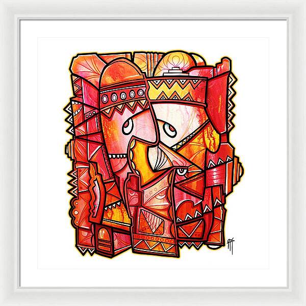 Sun Tribe Abstract - No Background - Framed Print