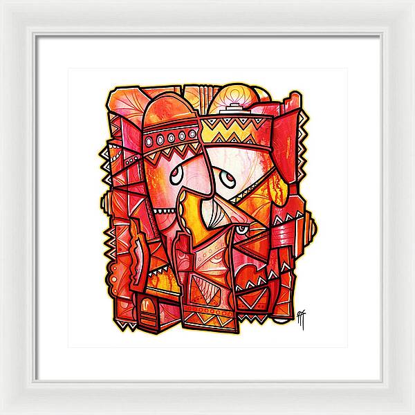 Sun Tribe Abstract - No Background - Framed Print