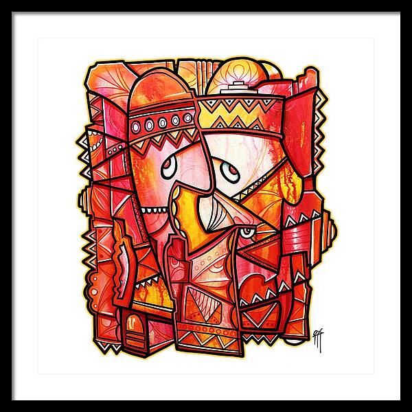 Sun Tribe Abstract - No Background - Framed Print