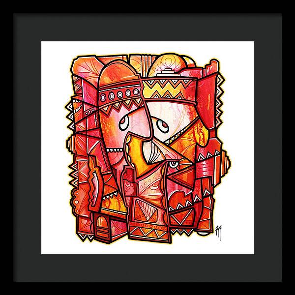Sun Tribe Abstract - No Background - Framed Print