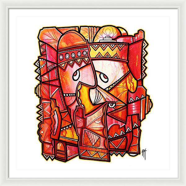 Sun Tribe Abstract - No Background - Framed Print