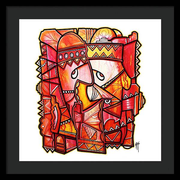 Sun Tribe Abstract - No Background - Framed Print