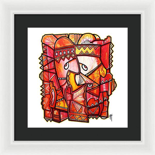 Sun Tribe Abstract - No Background - Framed Print