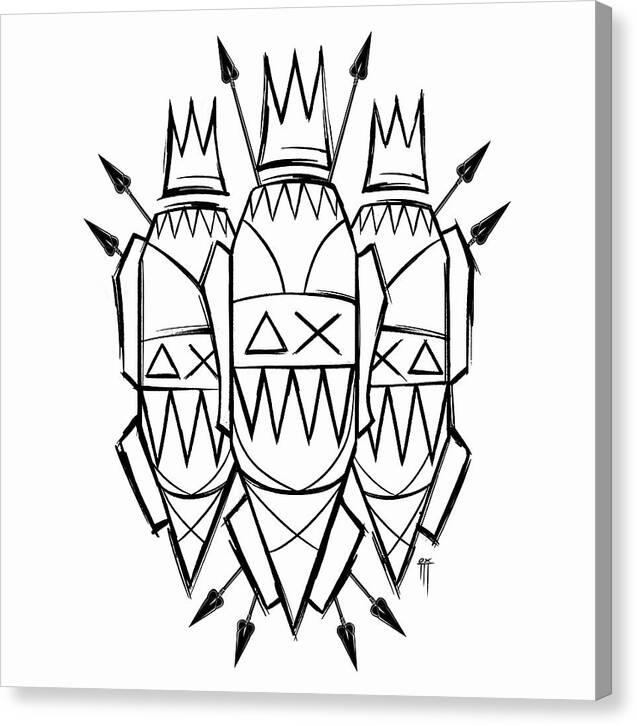 Three Kings - Black and White - Canvas Print
