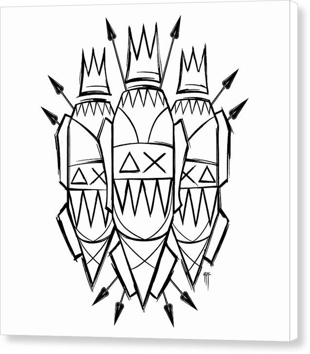 Three Kings - Black and White - Canvas Print