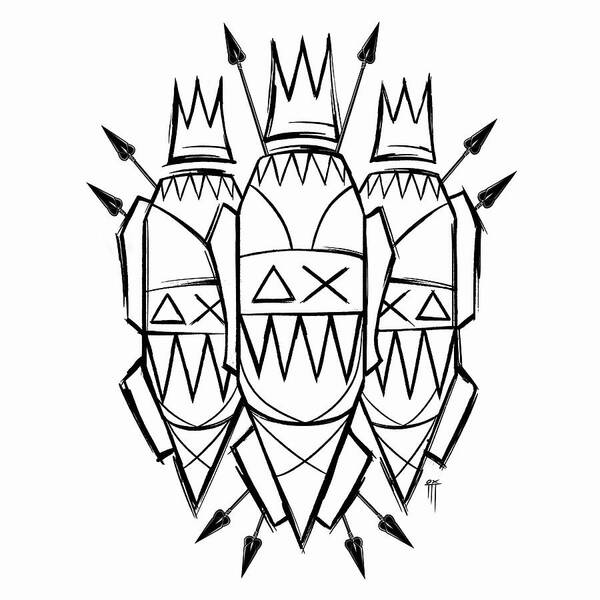 Three Kings - Black and White - Art Print