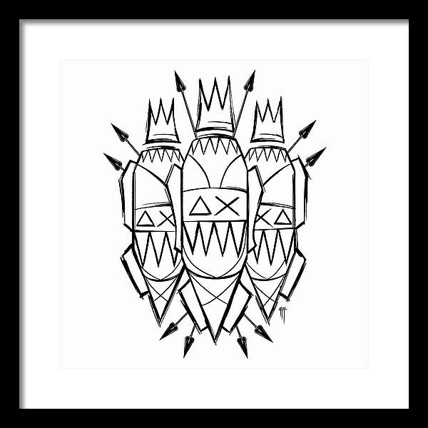 Three Kings - Black and White - Framed Print