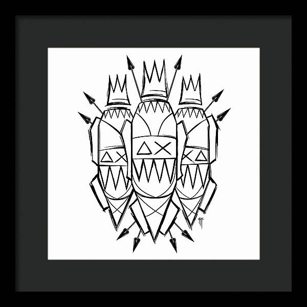 Three Kings - Black and White - Framed Print