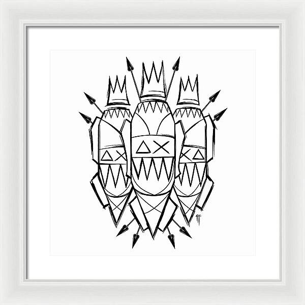 Three Kings - Black and White - Framed Print