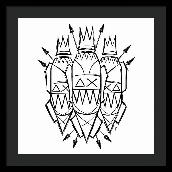 Three Kings - Black and White - Framed Print