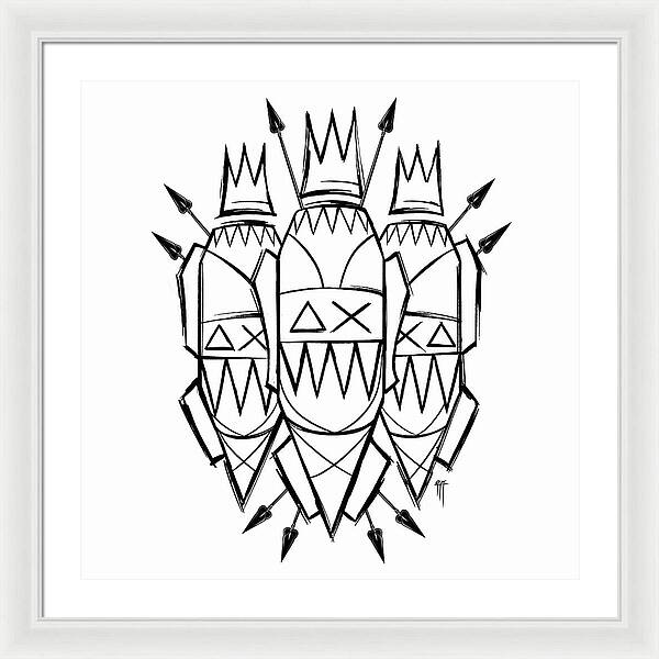 Three Kings - Black and White - Framed Print