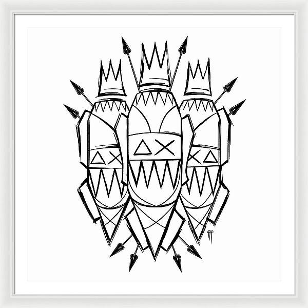 Three Kings - Black and White - Framed Print