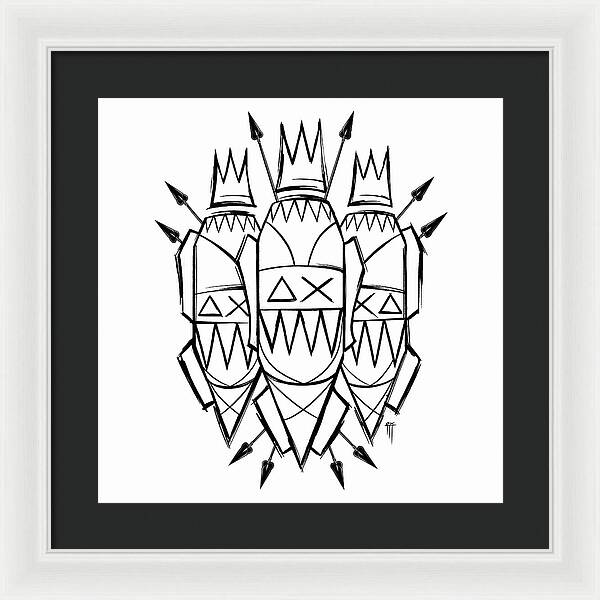 Three Kings - Black and White - Framed Print