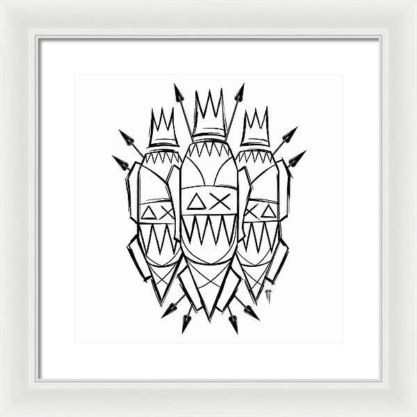 Three Kings - Black and White - Framed Print