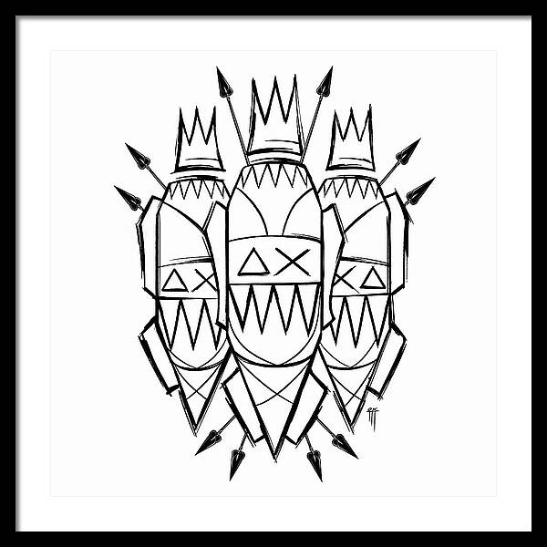 Three Kings - Black and White - Framed Print