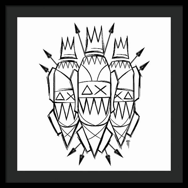 Three Kings - Black and White - Framed Print