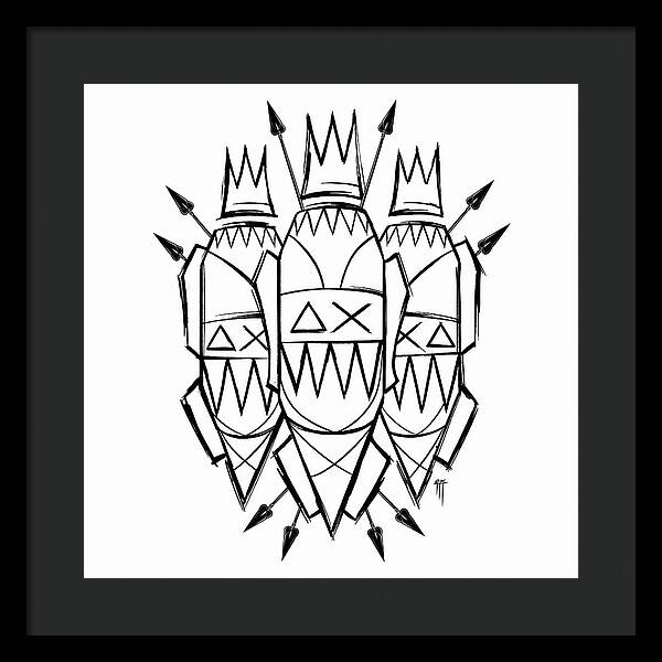 Three Kings - Black and White - Framed Print