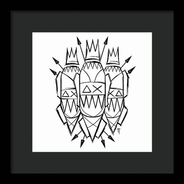 Three Kings - Black and White - Framed Print