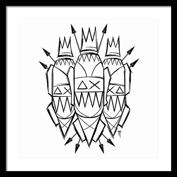 Three Kings - Black and White - Framed Print