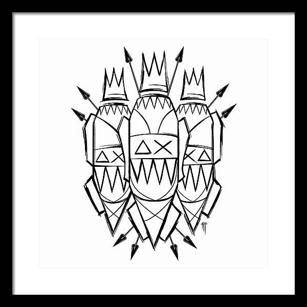 Three Kings - Black and White - Framed Print