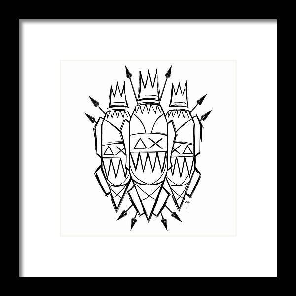 Three Kings - Black and White - Framed Print