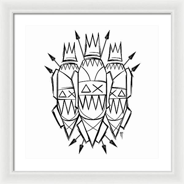 Three Kings - Black and White - Framed Print